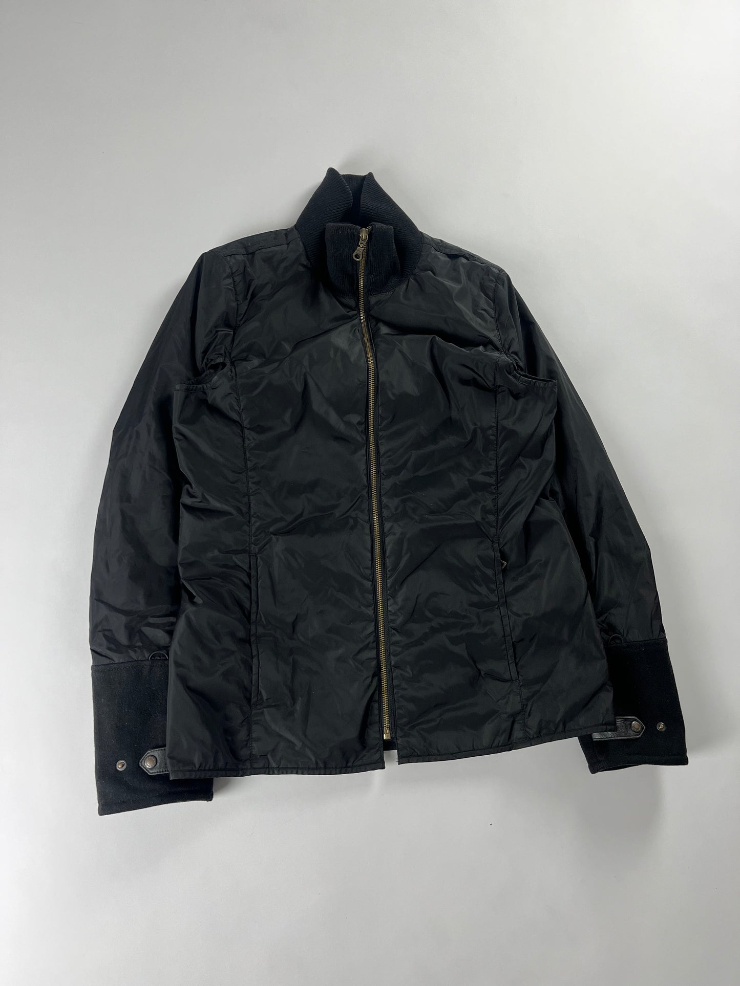 Prada Zip Front Nylon Buttoned Cuff Jacket 2000s - XS