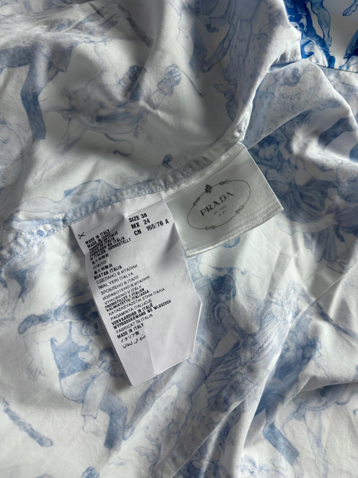 Prada Christophe Chemin Detachable Collar Important Ones Cotton Shirt FW 2016 - XS