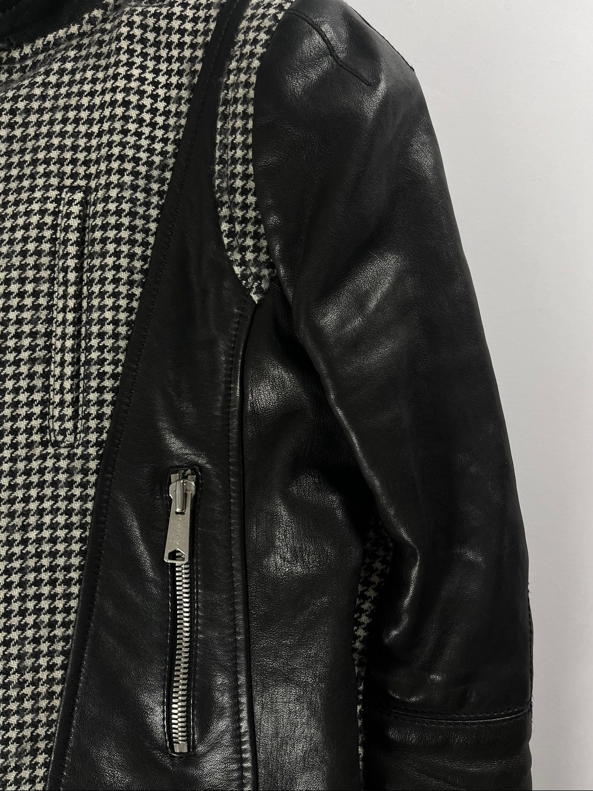 Balenciaga Leather Sleeves Peplum Jacket FW 2002 - S
