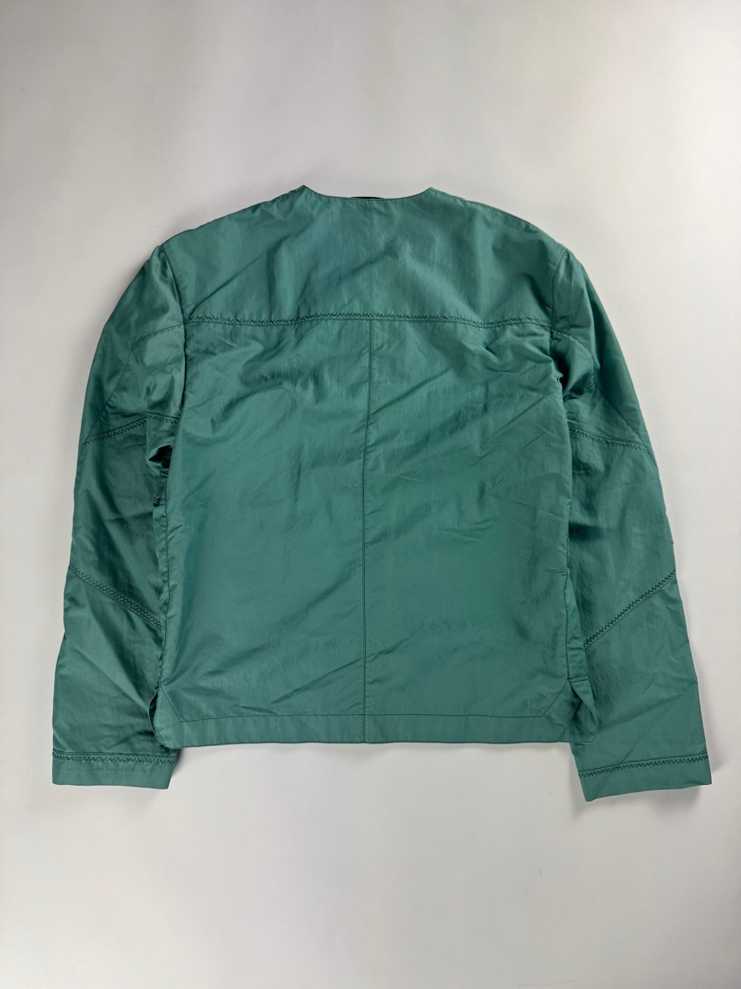 Hermès Sample Turquoise Lightweight V Neck Blouson Exposed Stitching SS 2022 - M