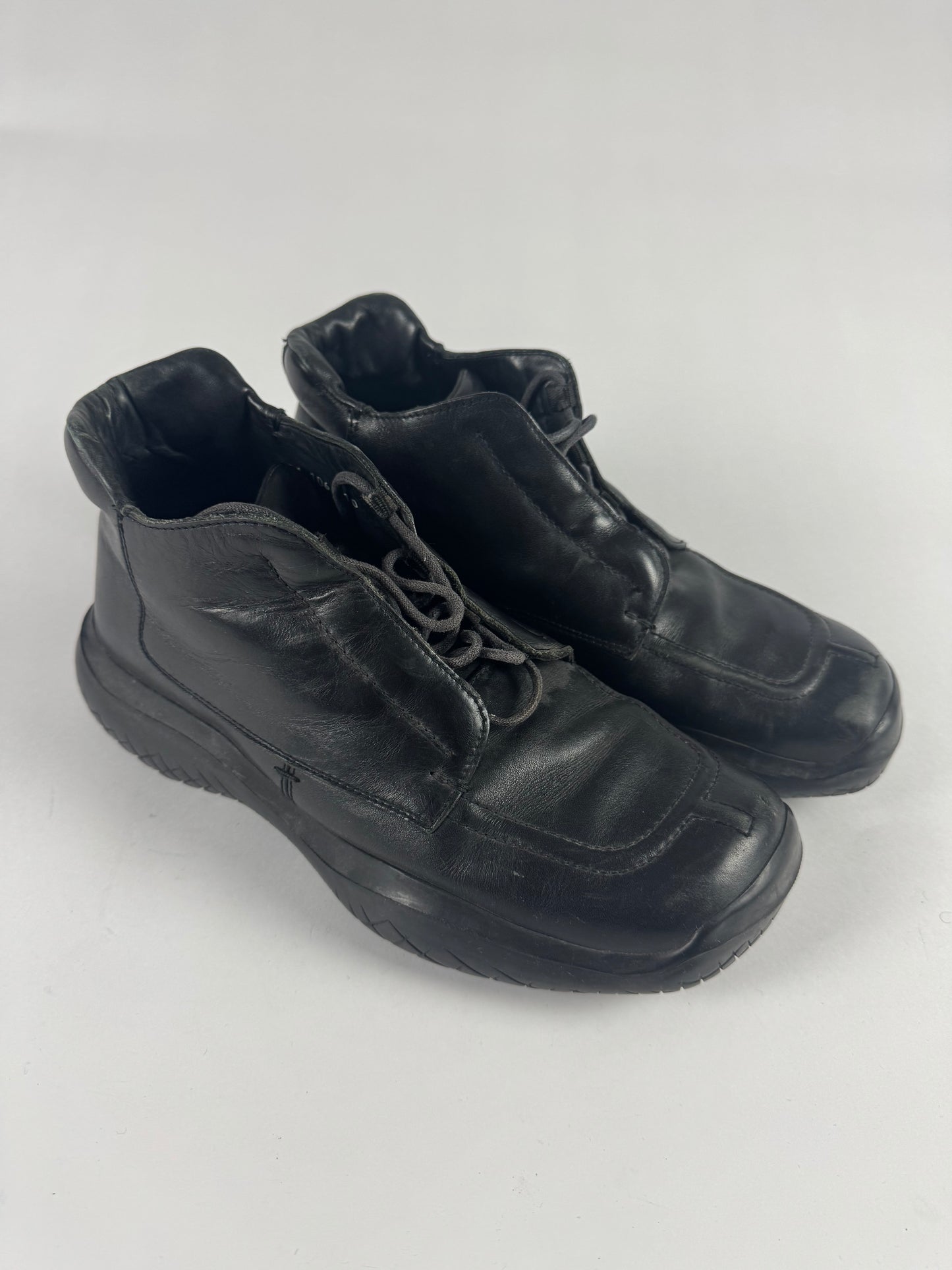 Prada Vibram Dark Leather Mid Boots FW 1999 - 10 IT/45 EU