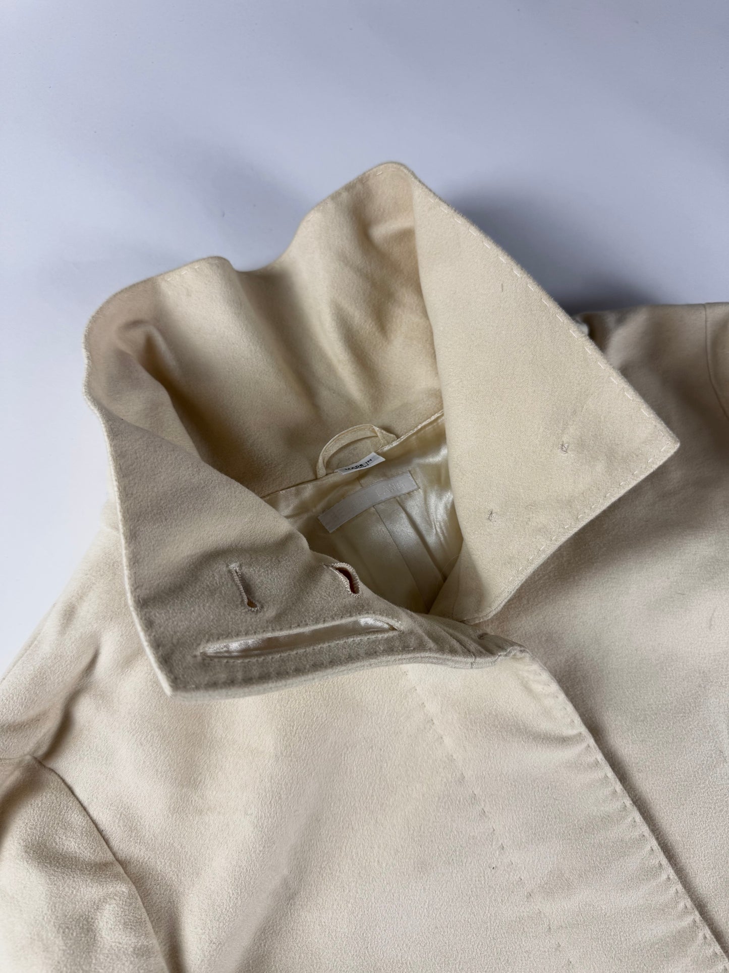 Helmut Lang Funnel Hidden Buttoned Collar Coat 2000s - XS