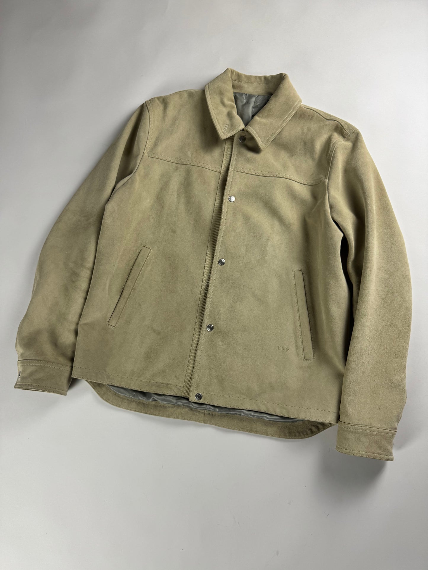 Dior Beige Suede Leather Overshirt Jacket SS 2020 - L