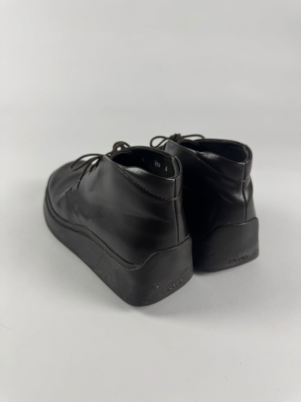 Prada Leather Platform Laced Loafers FW 1999 - 41 EU