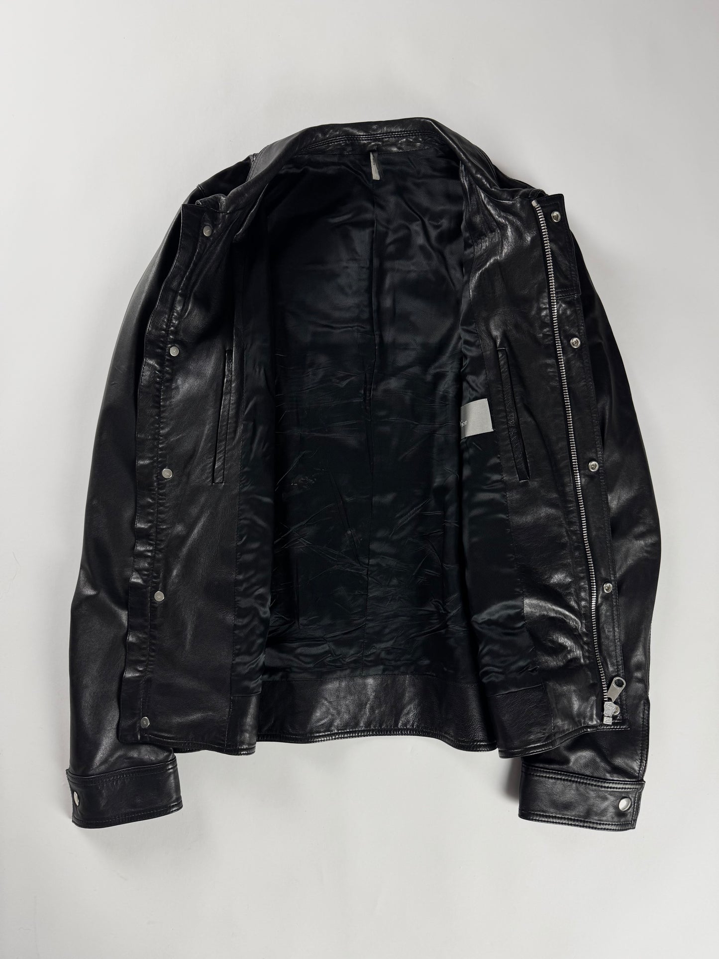 Dior Homme Dark Aviator Leather Trucker Jacket SS 2008 - M