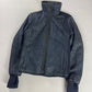 Prada Funnel Collar Denim Cuffed Moto Jacket 2000s - S