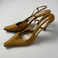 Gucci Tom Ford Light Tan Ostrich Leather Slingback Heels Pumps 1990s - 9,5 IT/40,5 EU