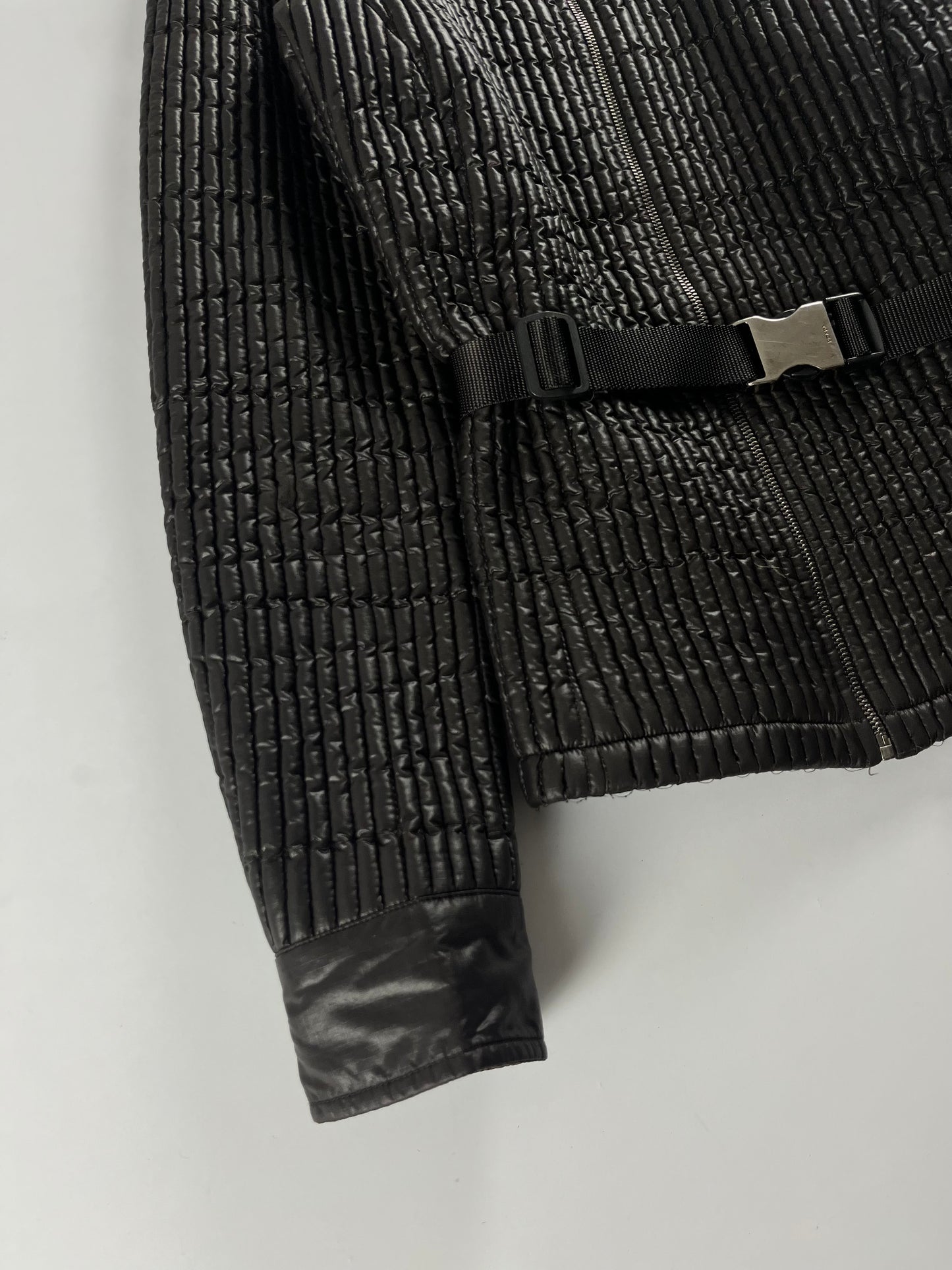 Prada Textured Plissé Nylon Belt Jacket SS 2006 - S