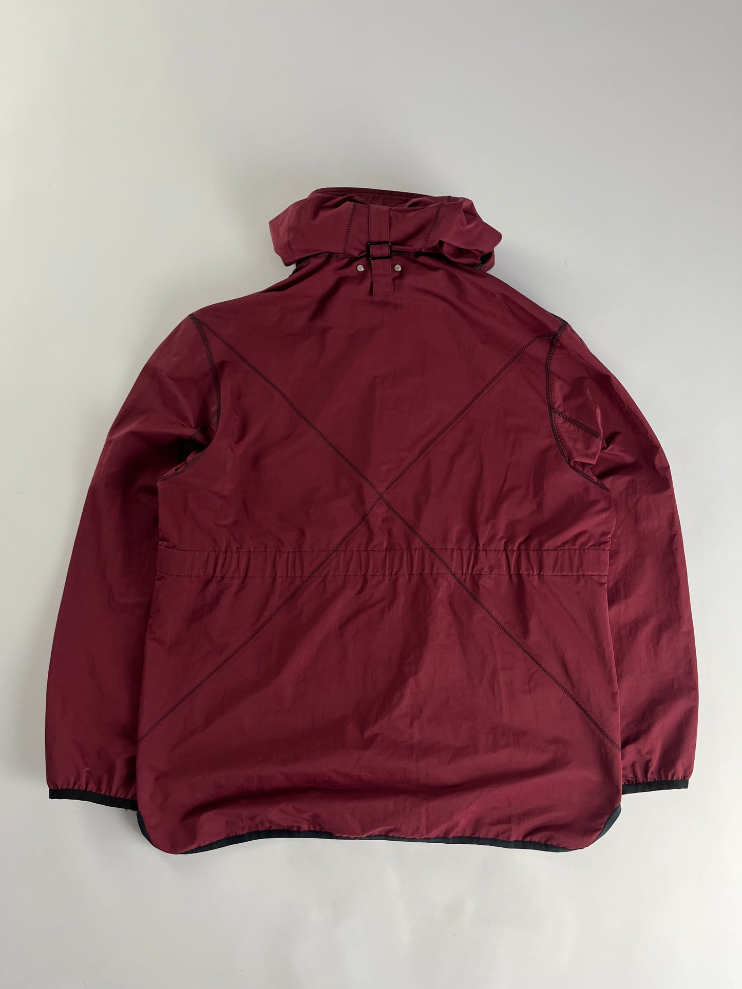 Louis Vuitton Sample Adjustable Collar Strap Burgundy Technical Jacket FW 2019 - L