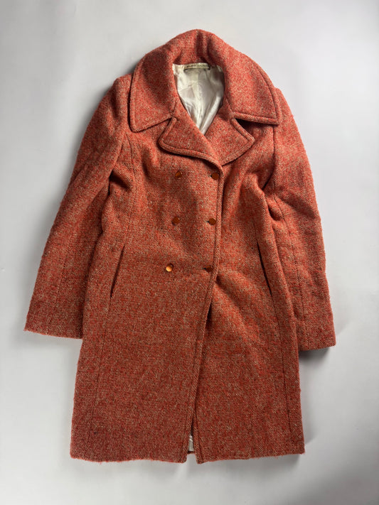 Balenciaga Nicolas Ghesquière Double Breasted Burnt Orange Wool Elegant Coat FW 2004 - S