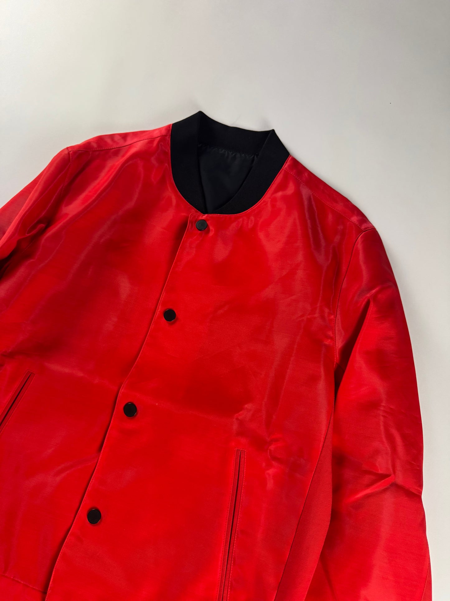 Balenciaga Alexander Wang Red Silk Bomber Jacket SS 2013 - M