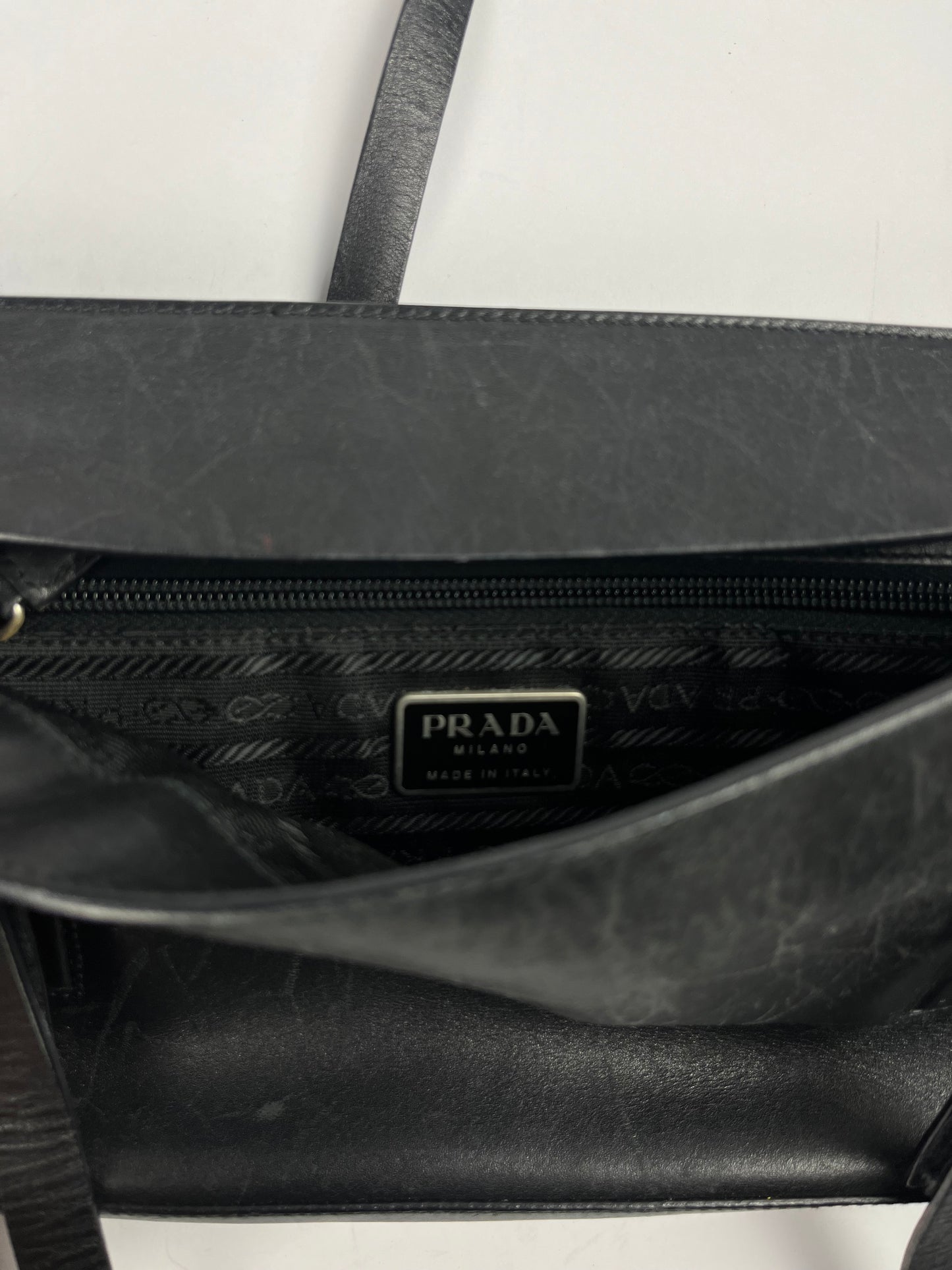 Prada Black Leather Baguette Bag SS 1999 - OS