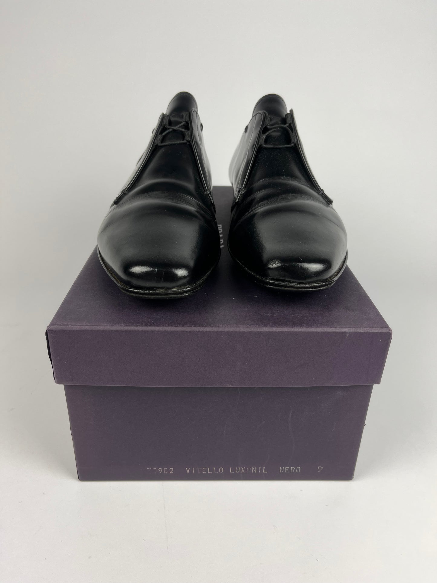 Prada Black Leather Derby SS 2000 - 44 EU