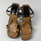 Prada Brown Fringe Leather Platform Ankle Strap Heels SS 1999 - 40 IT/40,5 EU