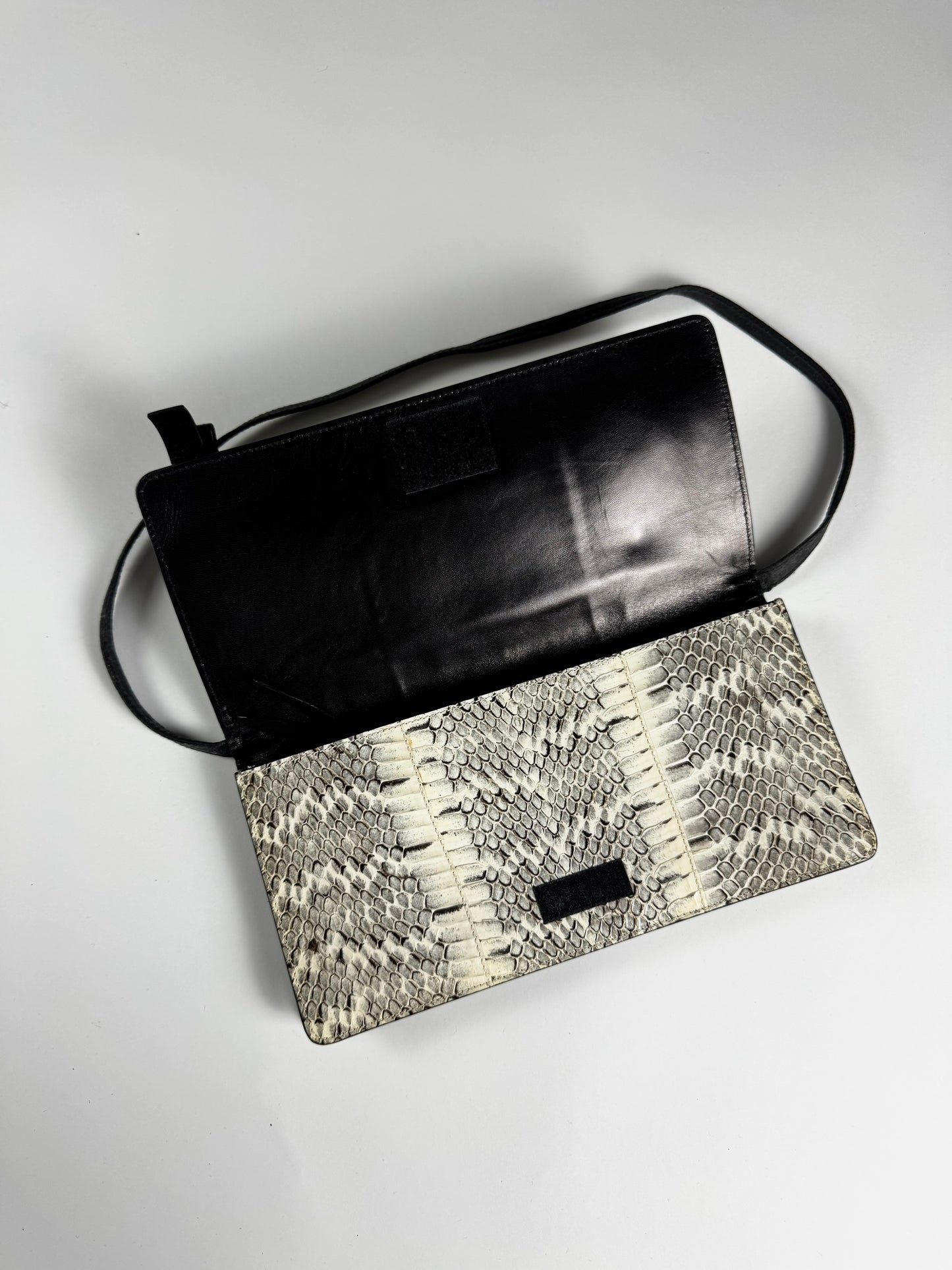 Miu Miu Grey Snakeskin Python Shoulder Bag SS 2000 - OS