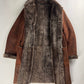 Prada Vulcan Brown Premium Inside Sheep Fur Long Shearling Leather Coat FW 2003 - L