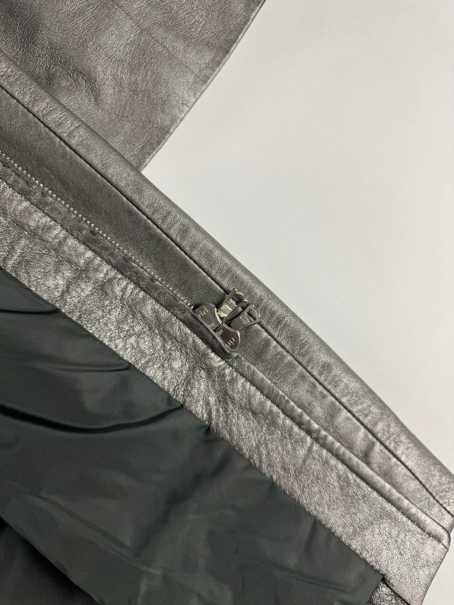 Miu Miu Metallic Leather Double Zip Coat FW 1999 - S