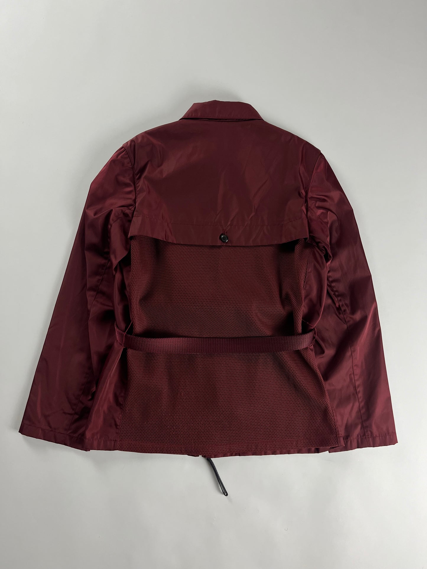 Prada Red Back Mesh Nylon Trucker Jacket SS 1999 - XS