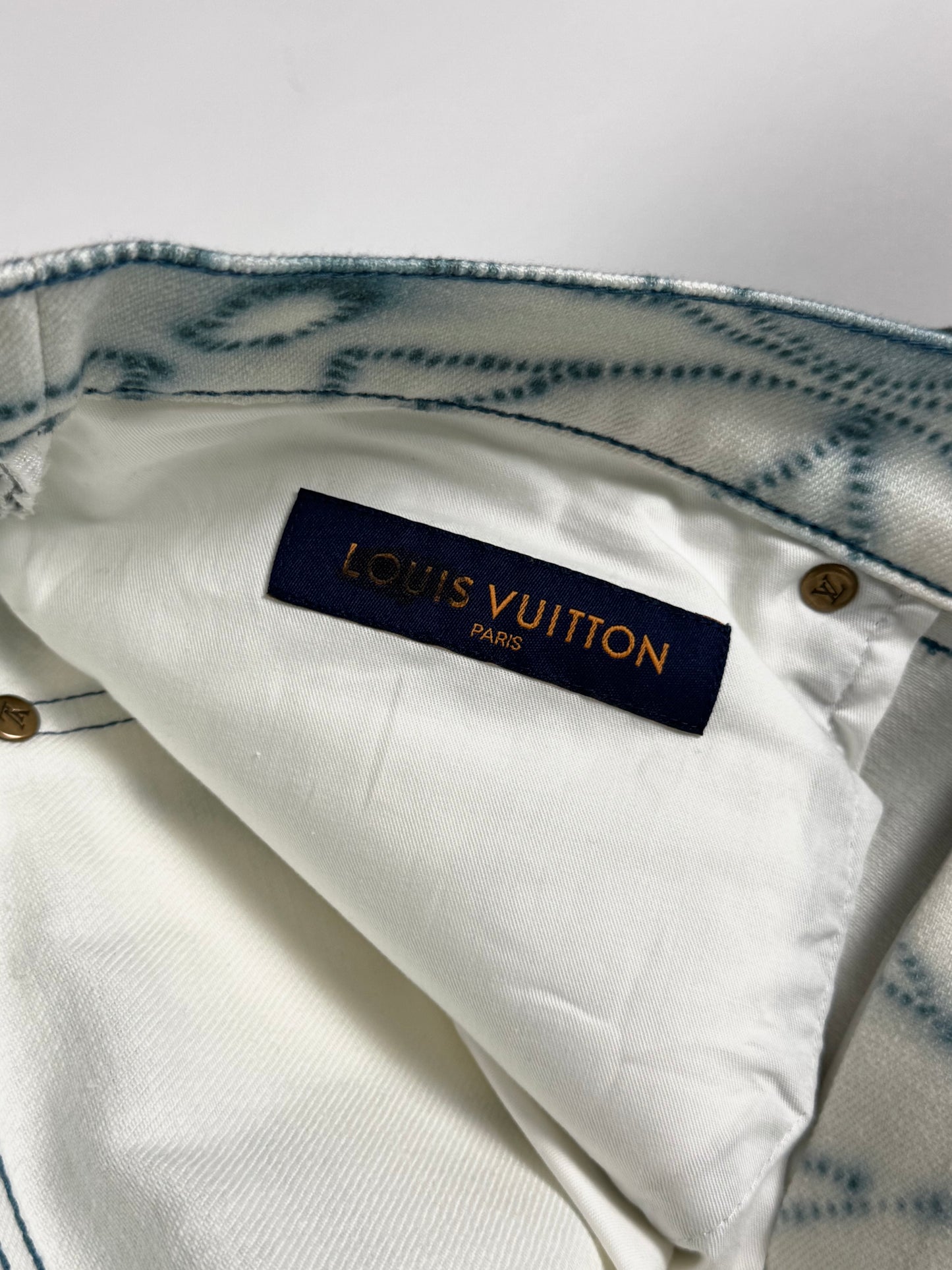 Louis Vuitton Blue Shibori Monogram Denim Straight Pants SS 2023 - 36 US