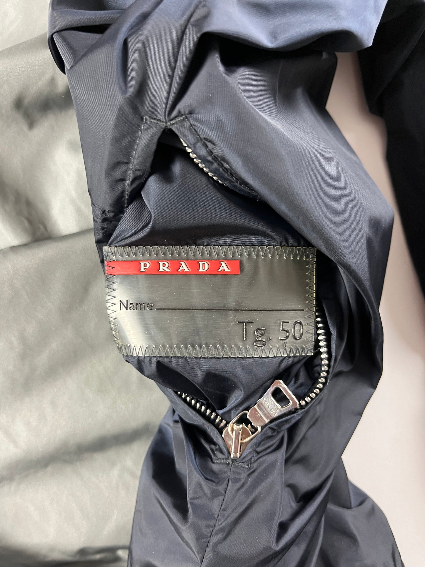 Prada Linea Rossa Reversible Blue Grey Nylon Jacket - M