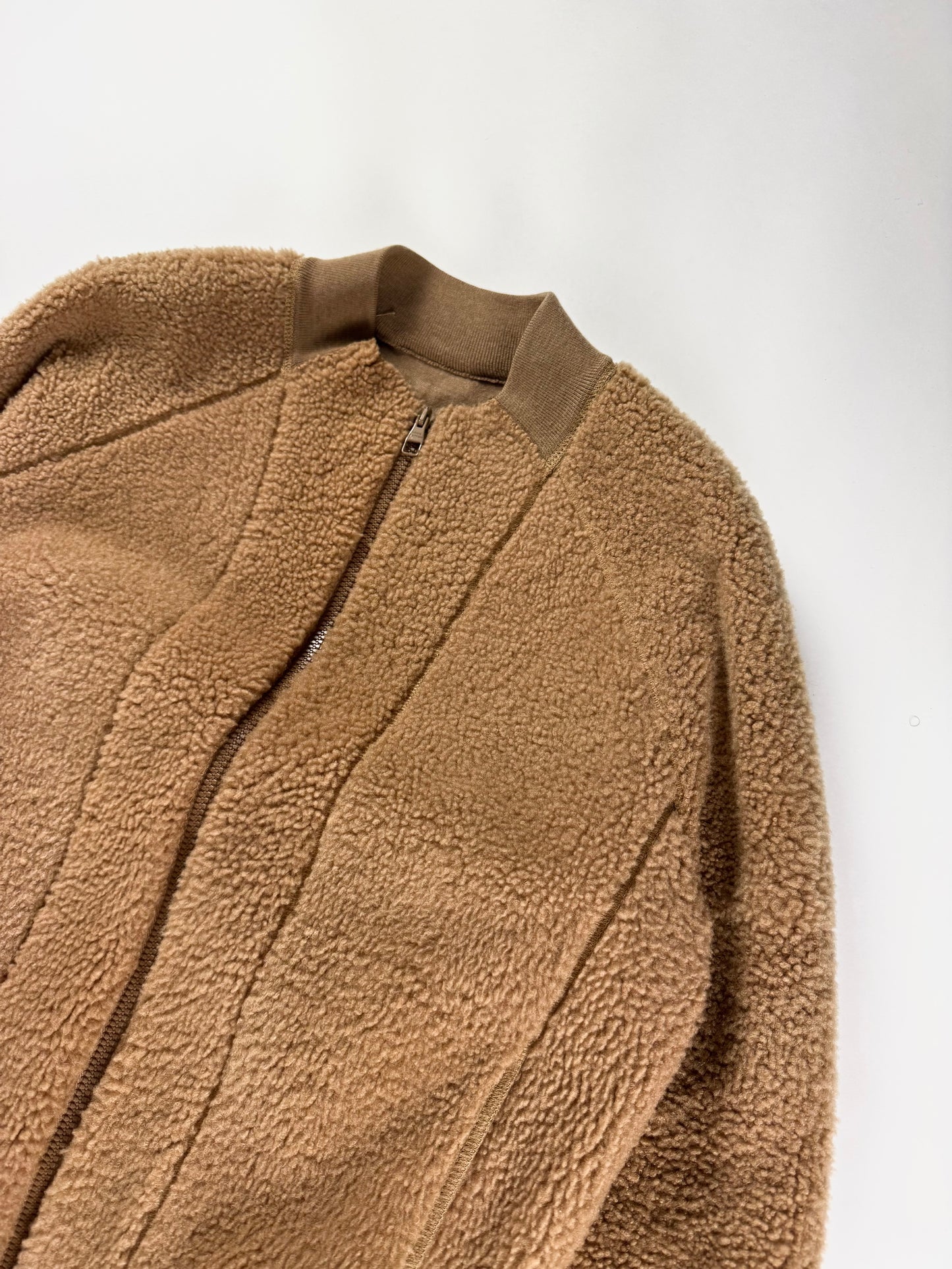 Louis Vuitton Sample Fluffy Camel Teddy Bomber Jacket FW 2018 - M