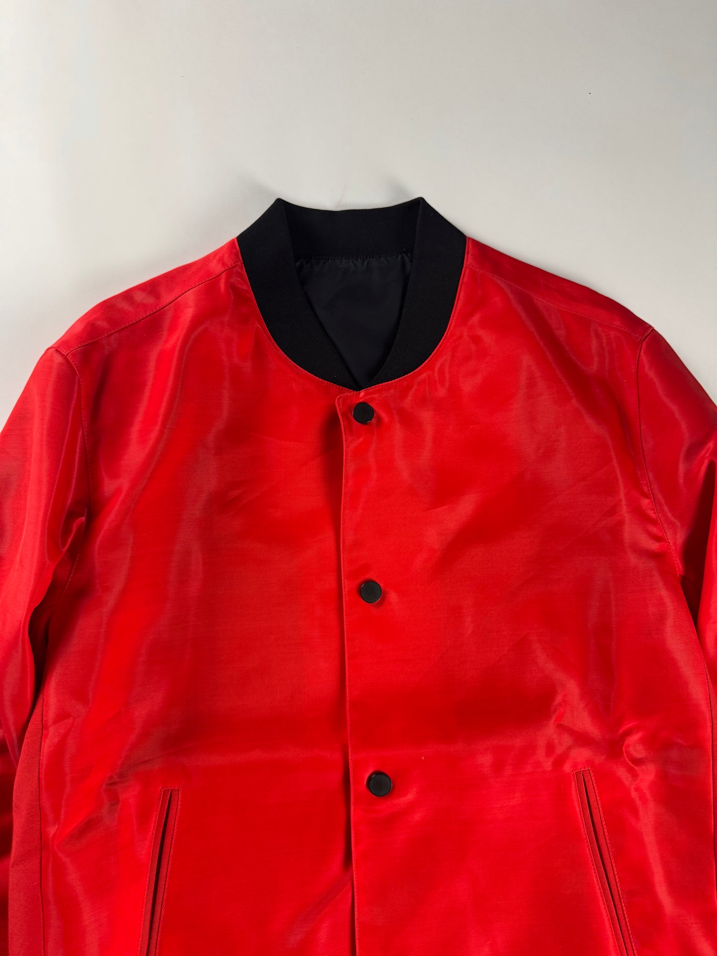 Balenciaga Alexander Wang Red Silk Bomber Jacket SS 2013 - M