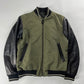 Prada Leather Sleeves Varsity Bomber Jacket FW 2013 - M