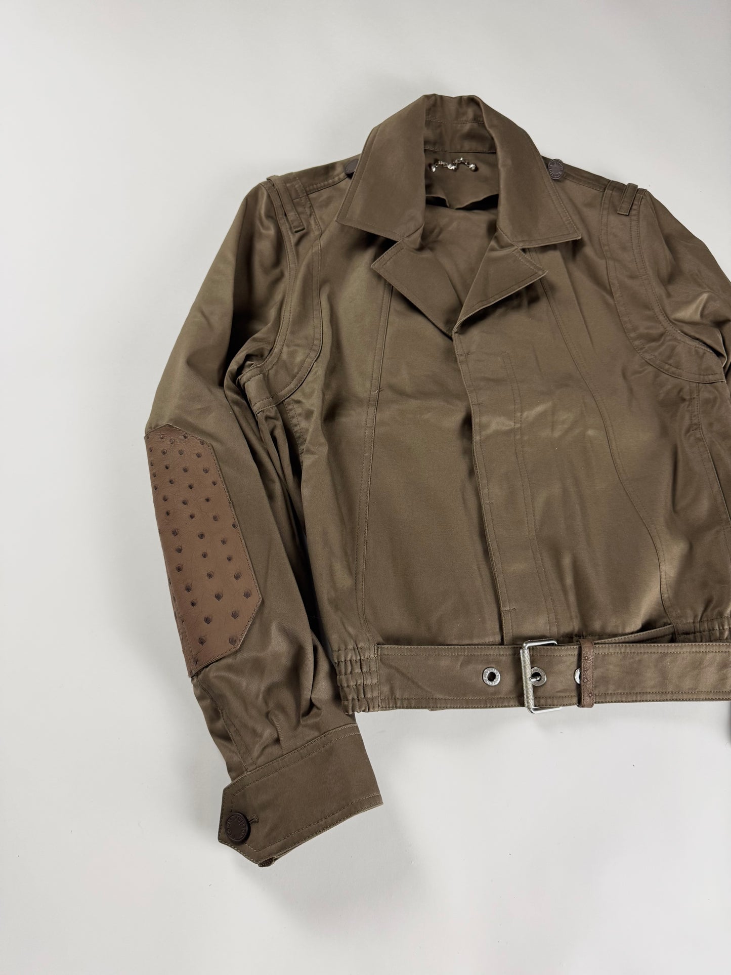 Louis Vuitton Sample Safari Perfecto Exotic Ostrich Leather Jacket SS 2017 - M