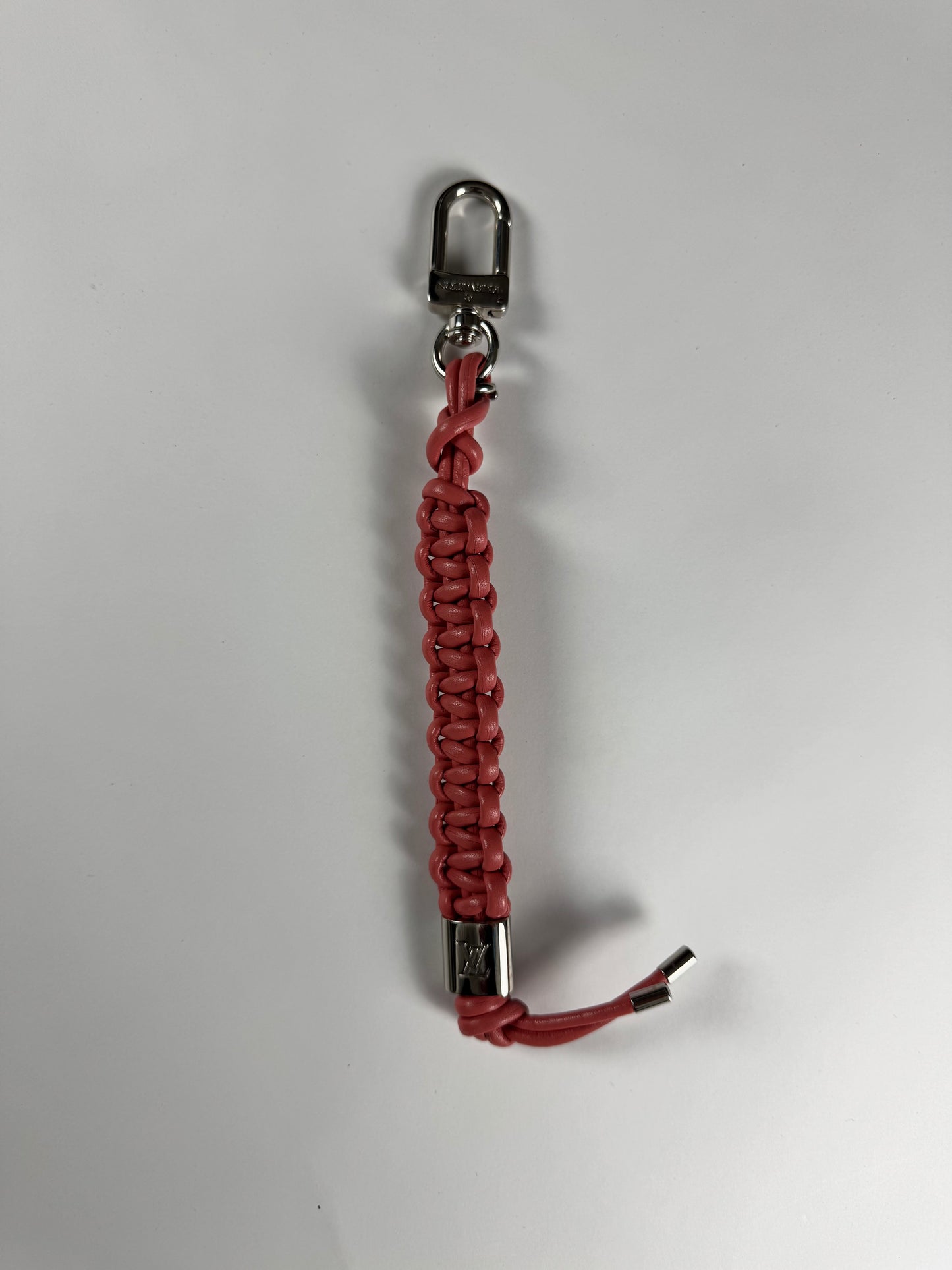 Louis Vuitton Kim Jones Braided Leather Key Holder Strap Pink Rose Silver Hardware 2010s - OS