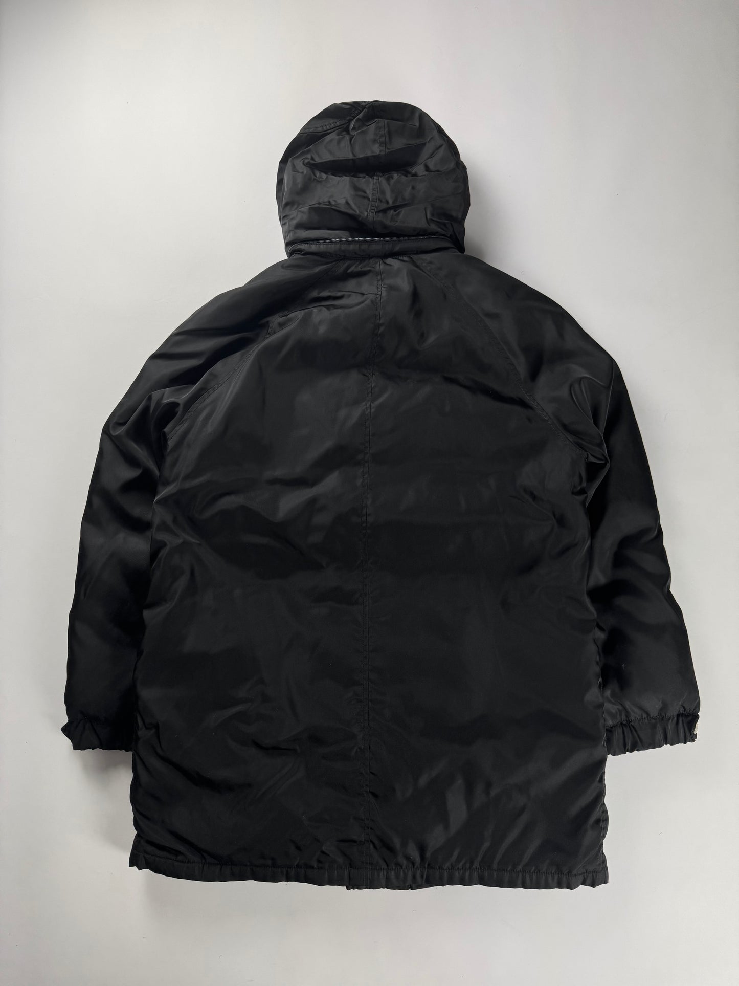 Prada Black Nylon Minimalist Tactical Padded Jacket FW 1994 - L
