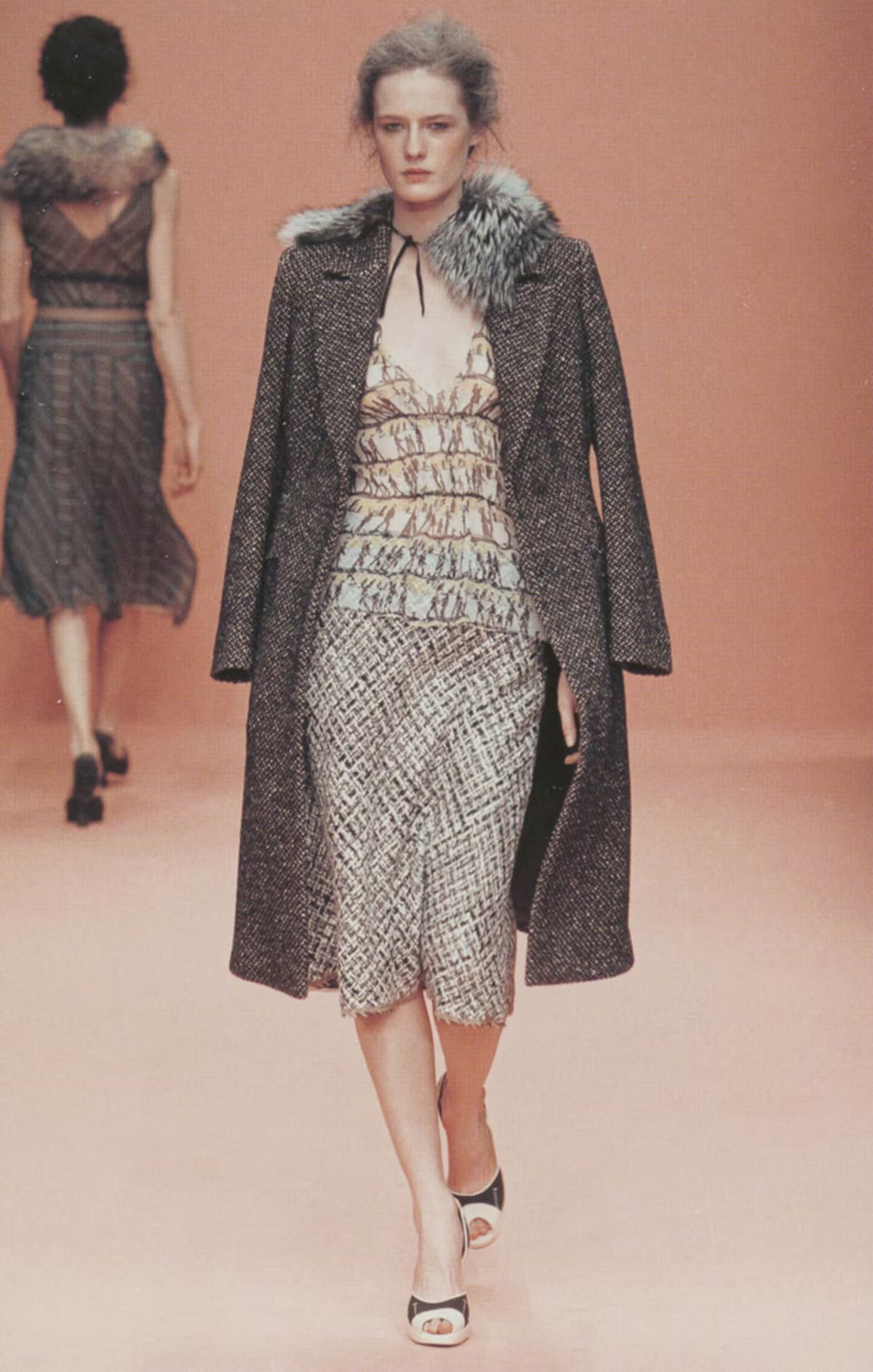 Prada Tweed Tailored Long Coat FW 2000 - XS