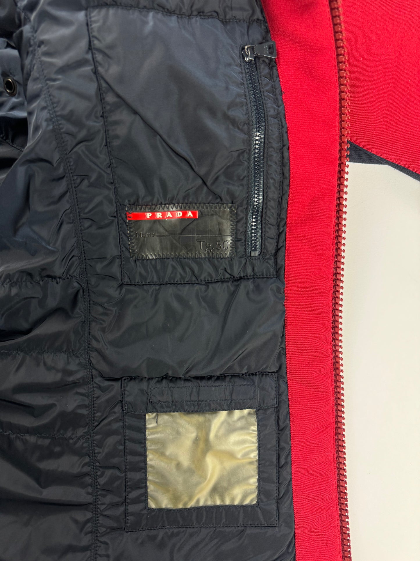Prada Sample Red Fireflash Cuff Motor Jacket SS 2011 - M