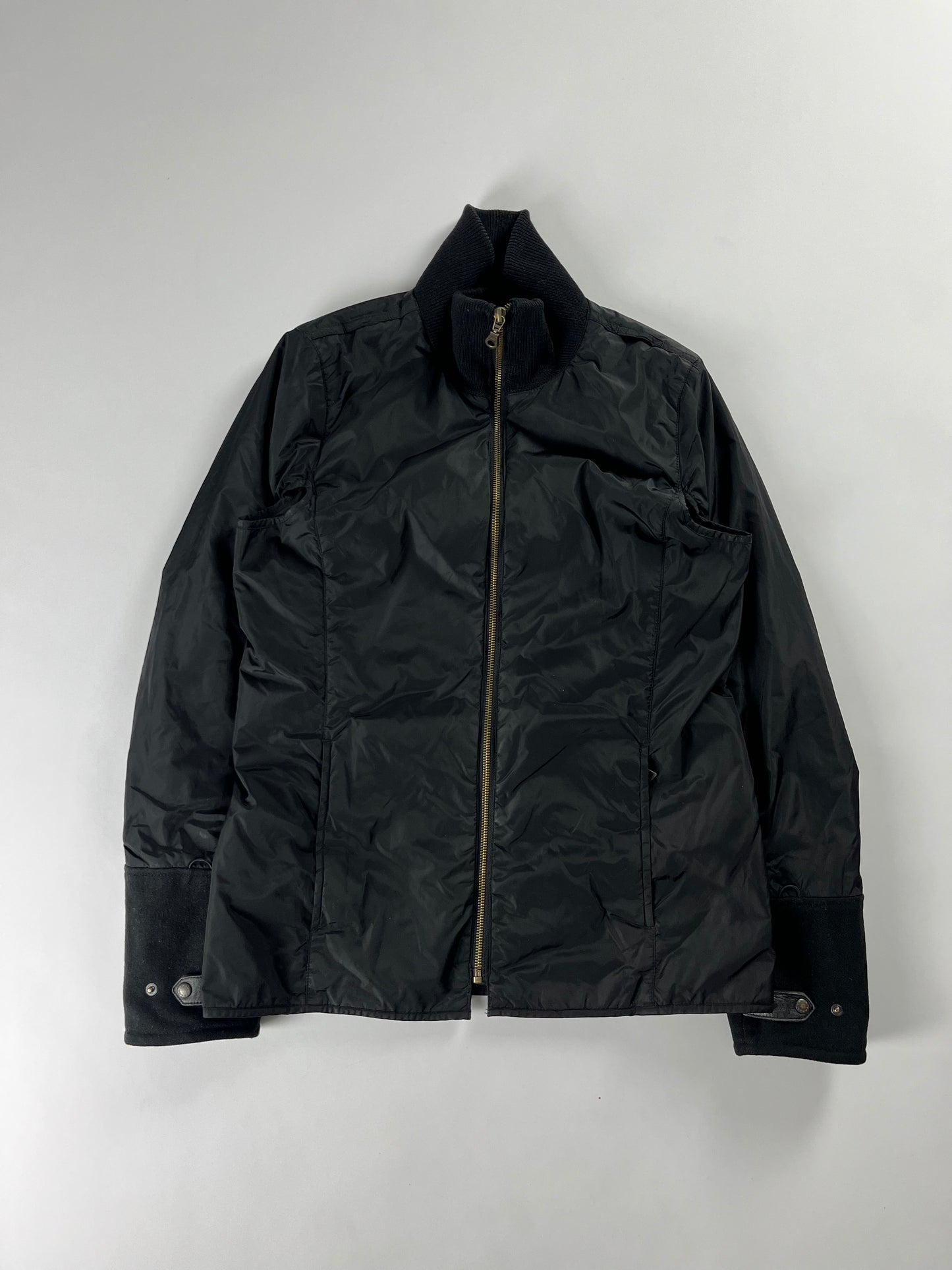 Prada Zip Front Nylon Buttoned Cuff Jacket 2000s - XS