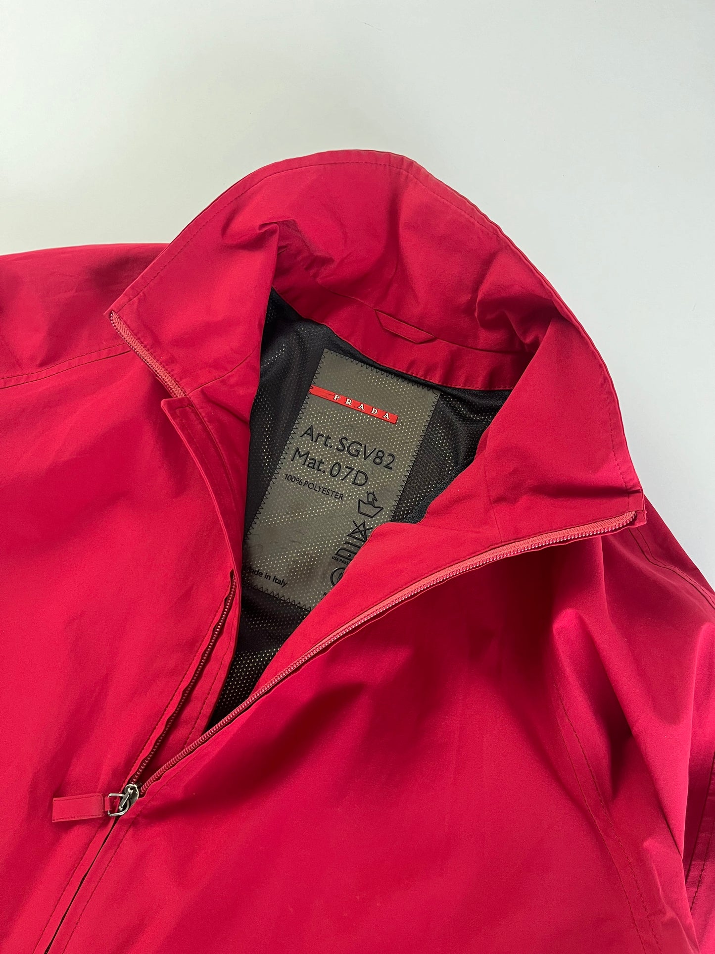 Prada Linea Rossa Red Nylon Bomber Jacket FW 1999 - M