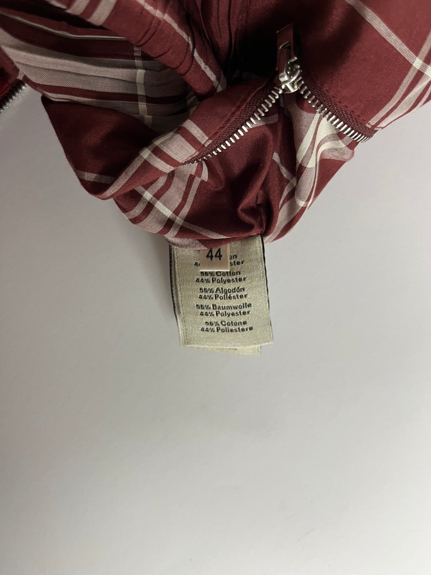 Hermès Bordeaux Plaid Check Bomber Jacket SS 2018 - S
