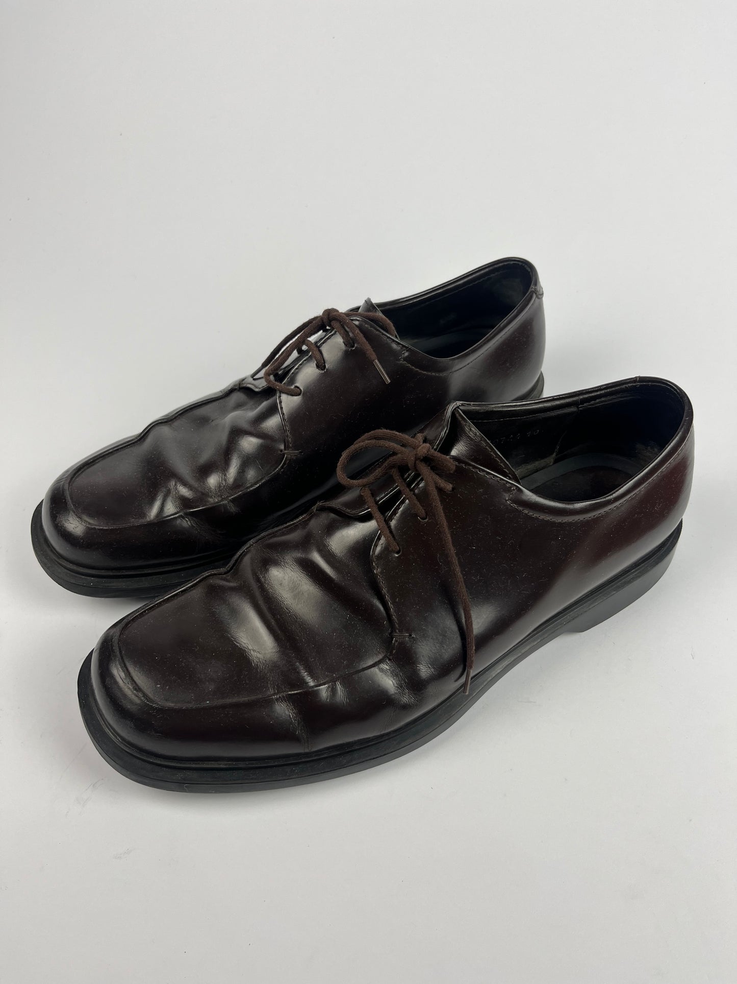 Prada Brown Leather Loafers 1990s - 45 EU