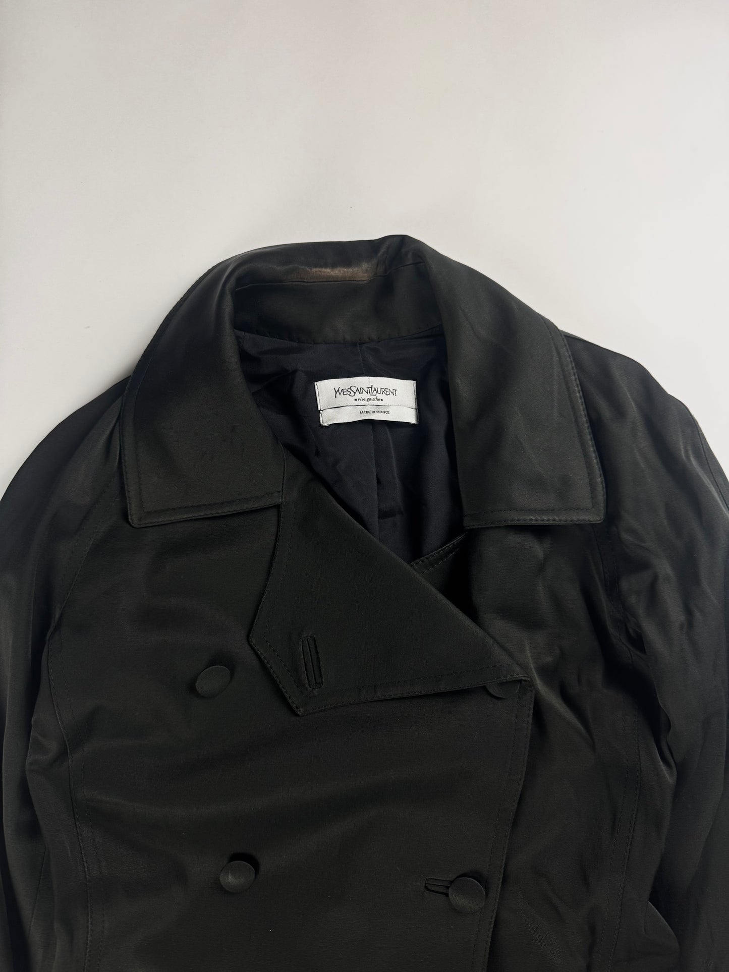 Yves Saint Laurent Sample Black Asymmetric Breasted Jacket 2000s - S