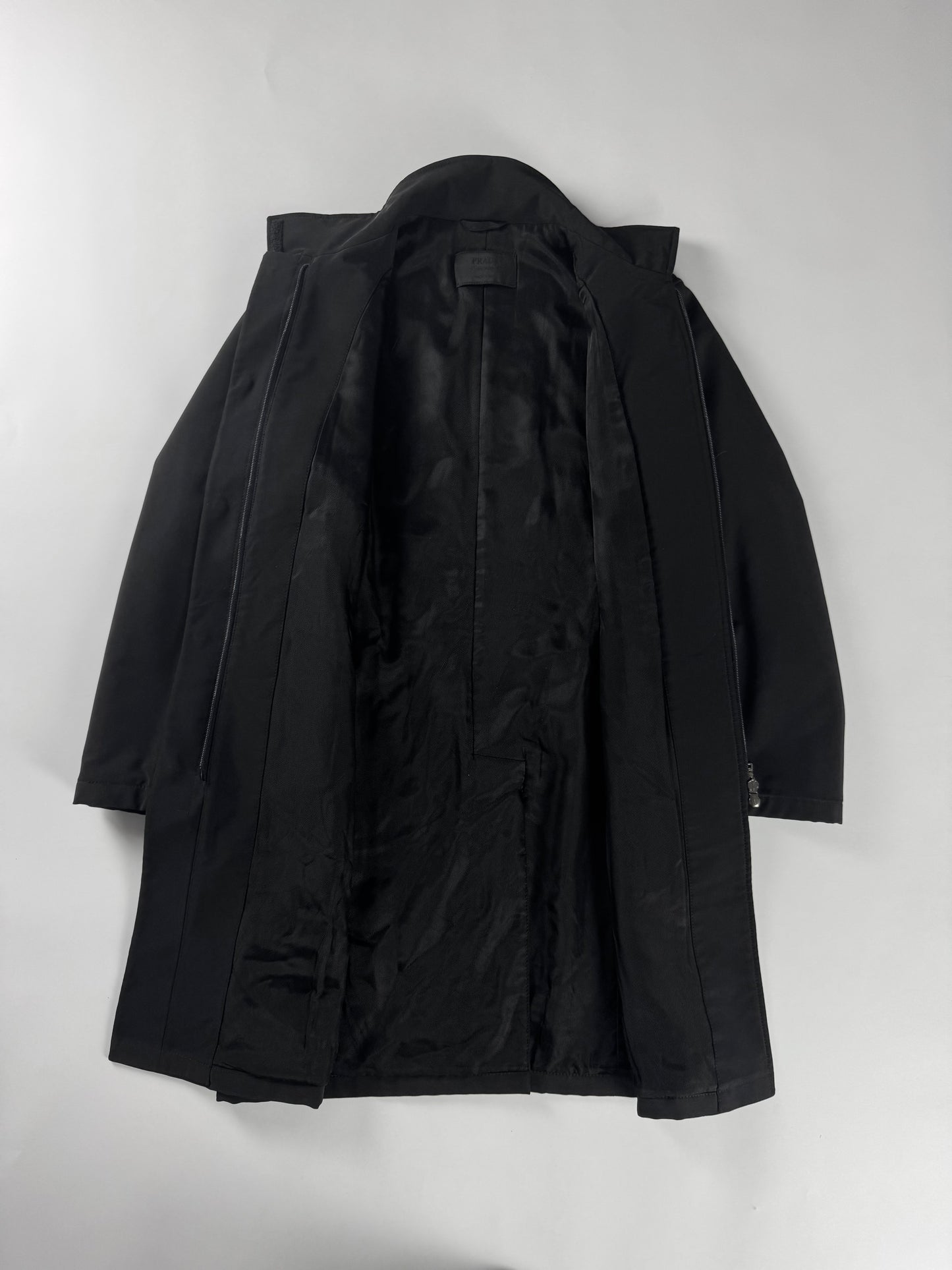 Prada Shadow Charcoal Wool Funnel Neck Coat FW 1998 - S