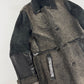 Louis Vuitton Sample Charcoal Shearling Cloude Sleeve Midi Black Collar Leather Tab Pocket Coat FW 2011 - M