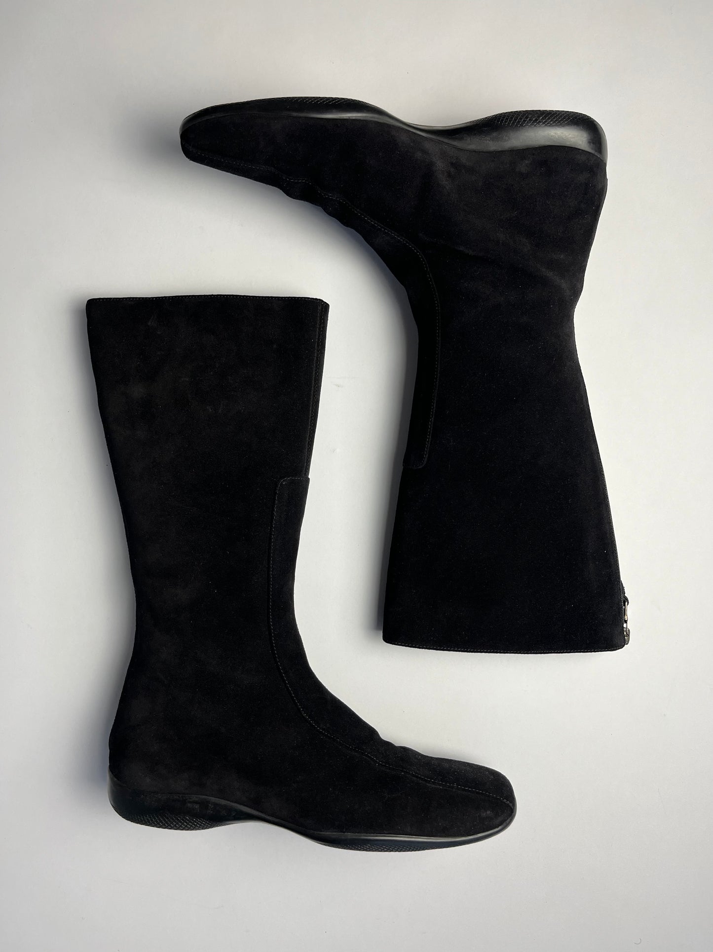 Prada Linea Rossa Black Suede Boots FW 1998 - 38 IT/39 EU