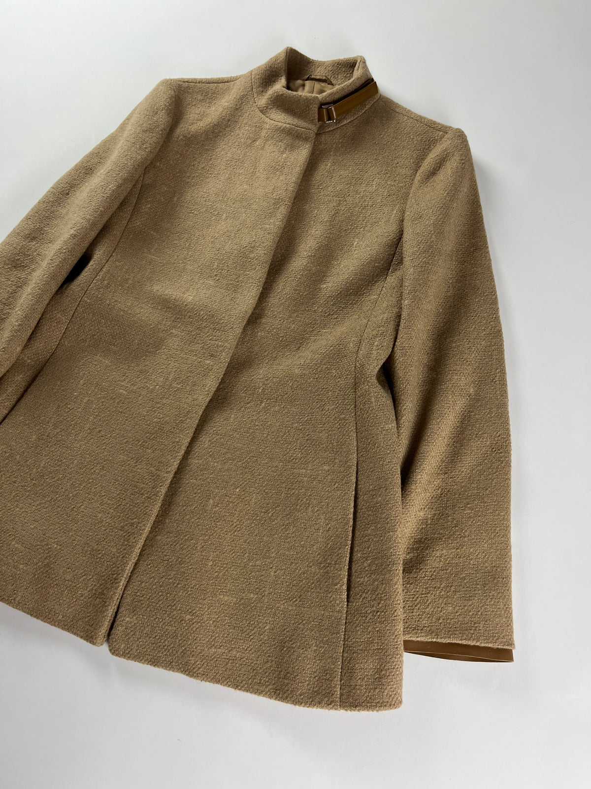 Prada Camel Leather Details Belted Collar Blazer FW 1999 - S