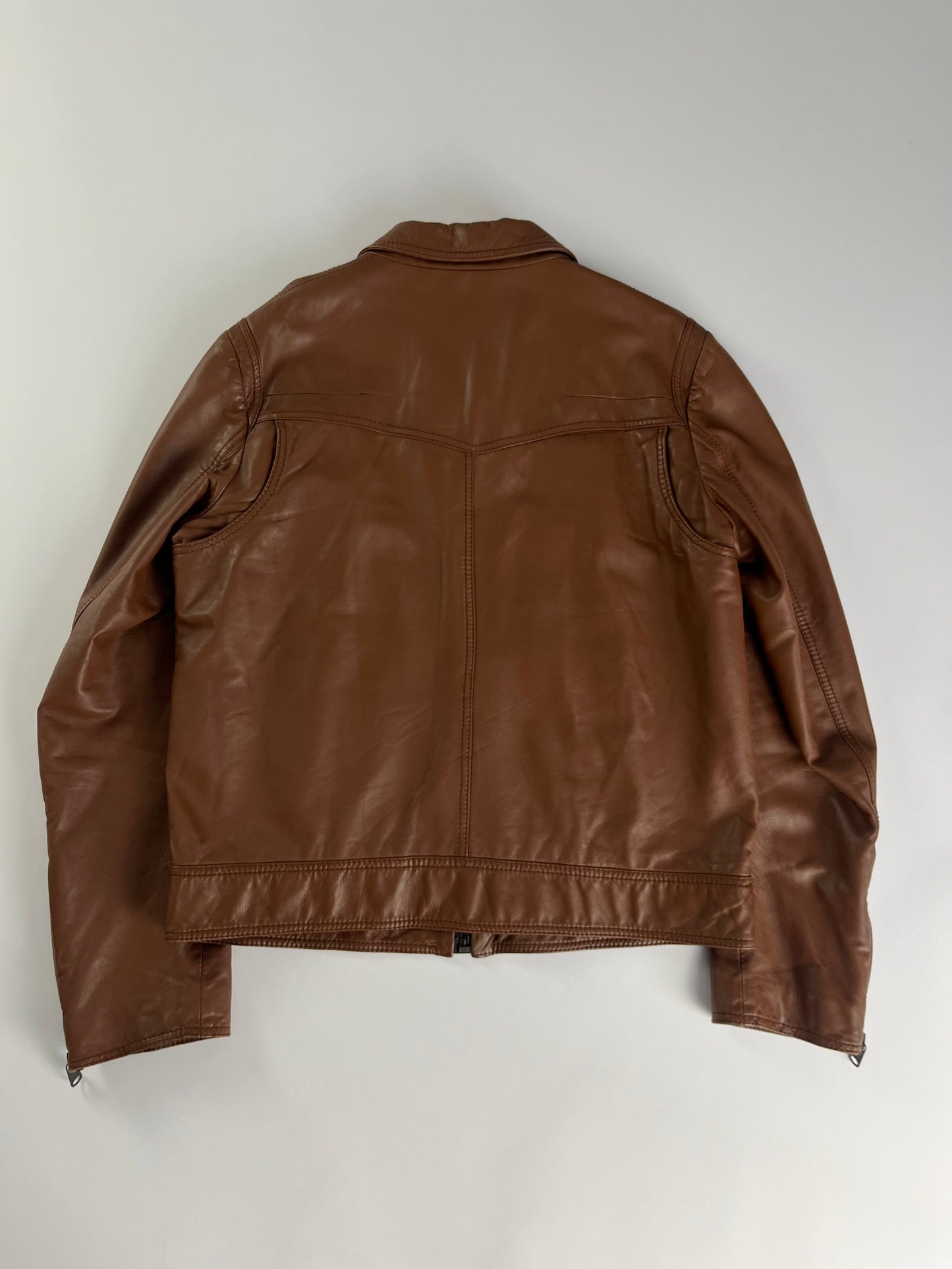 Dior Homme T-Pocket Brown Leather Jacket FW 2005 - L