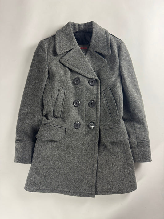 Prada Grey Wool Double Breasted Peacoat FW 2006 - S
