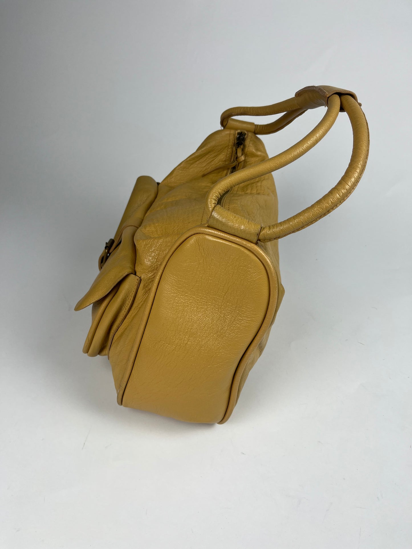 Miu Miu Camel Leather Shoulder Bag 2000s - OS