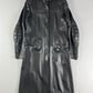 Prada Black Leather Padded Shoulder Coat FW 1999 - S