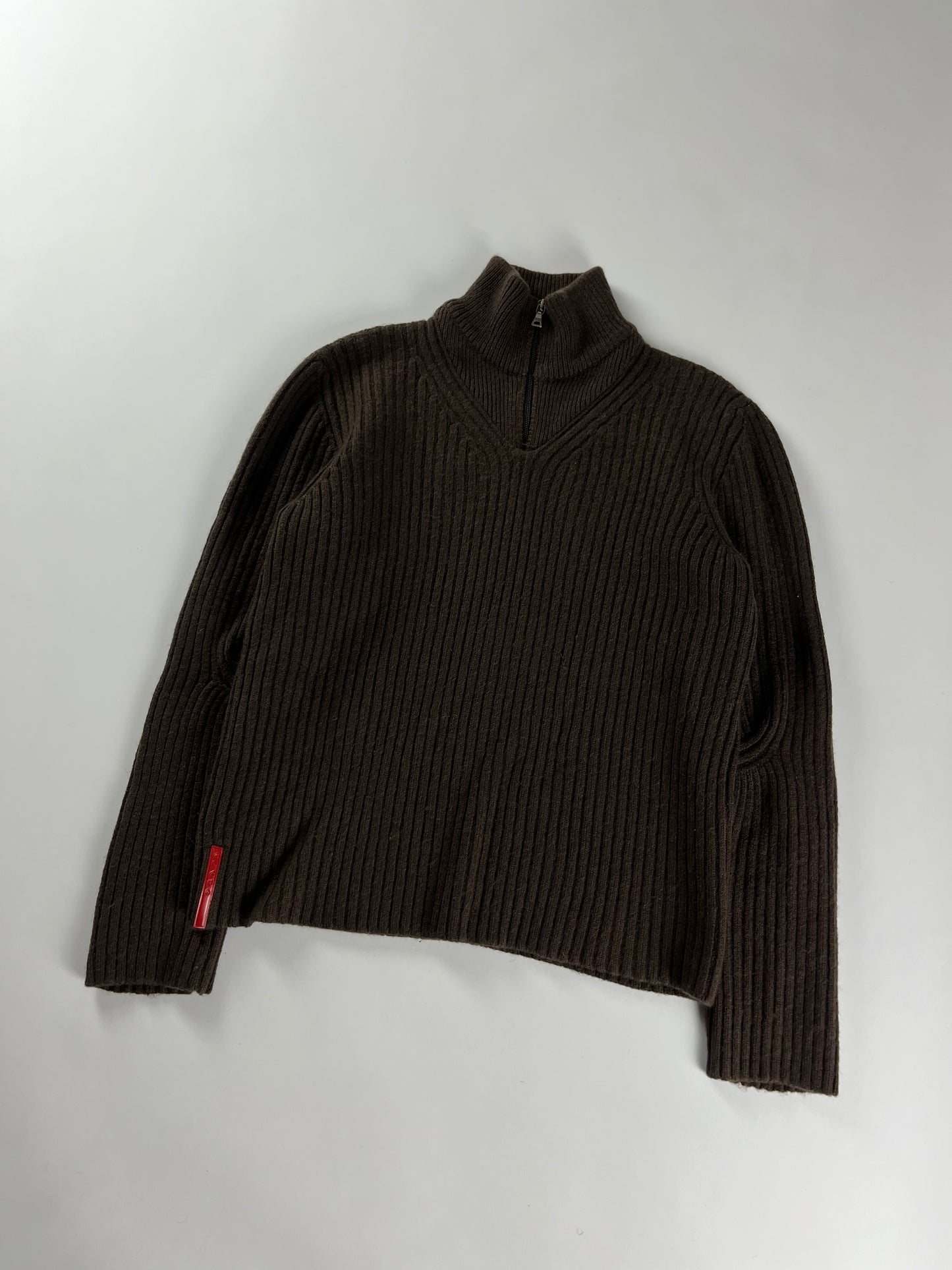 Prada Linea Rossa Brown Corduroy Turtleneck Sweater FW 1999 - S