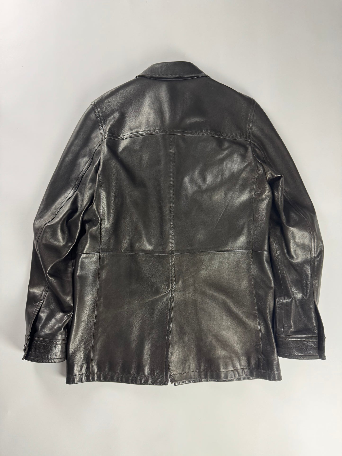 Prada Premium Double Zip Leather Formal Coat FW 2001 - M