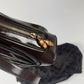Gucci Brown Leather Patent Bamboo Shoulder Bag 1990s - OS