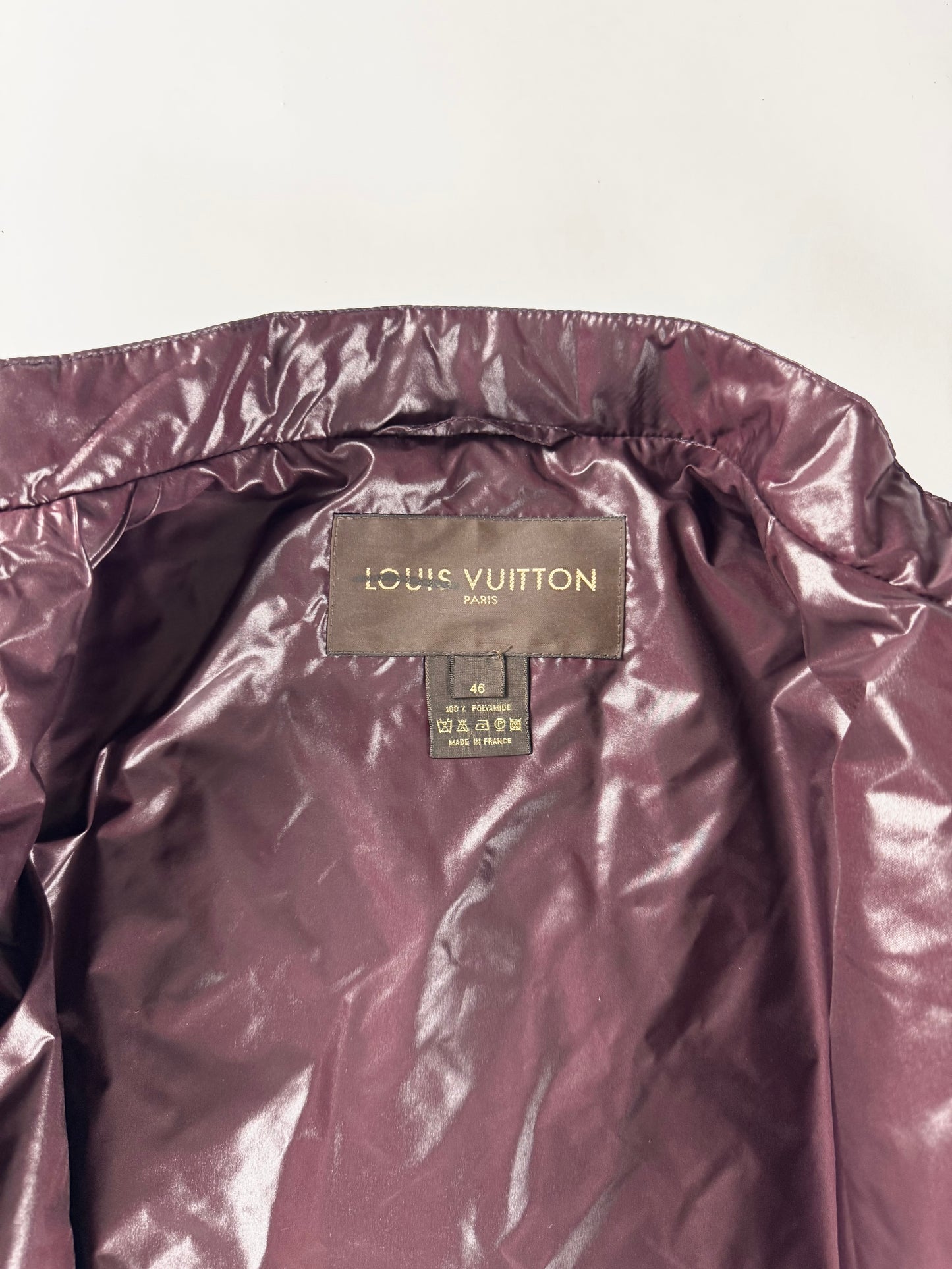 Louis Vuitton Glass Burgundy Asymmetrical Zip Nylon Jacket 2000s - S