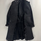 Miu Miu Structured Wool Pleated Hem Leather Collar Coat FW 2013 - XS